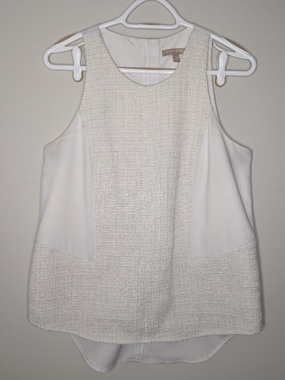 Banana Republic Ivory Tweed Accent Sleeveless Top Size 8